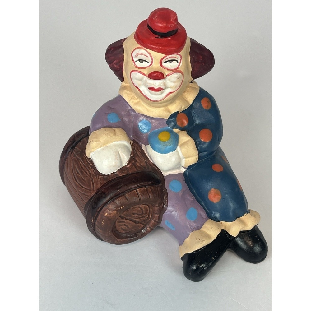 Vintage Ceramic Clown Figurine Kitschy Collectible CWI